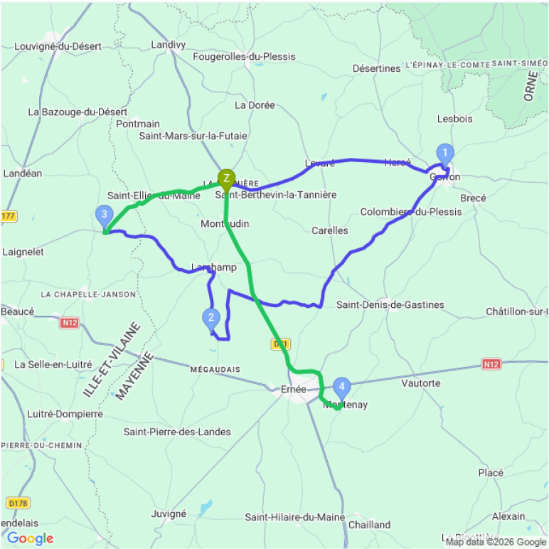 Itinéraire cartographié